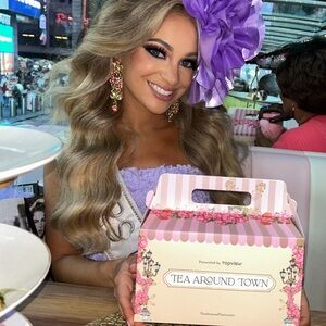 Lavender dress gloves hat